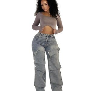 Stylish Gray Women's Jeans